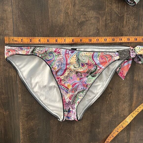 abs allen schwartz paisley halter bikini Set  Sz- Large - Picture 7 of 11